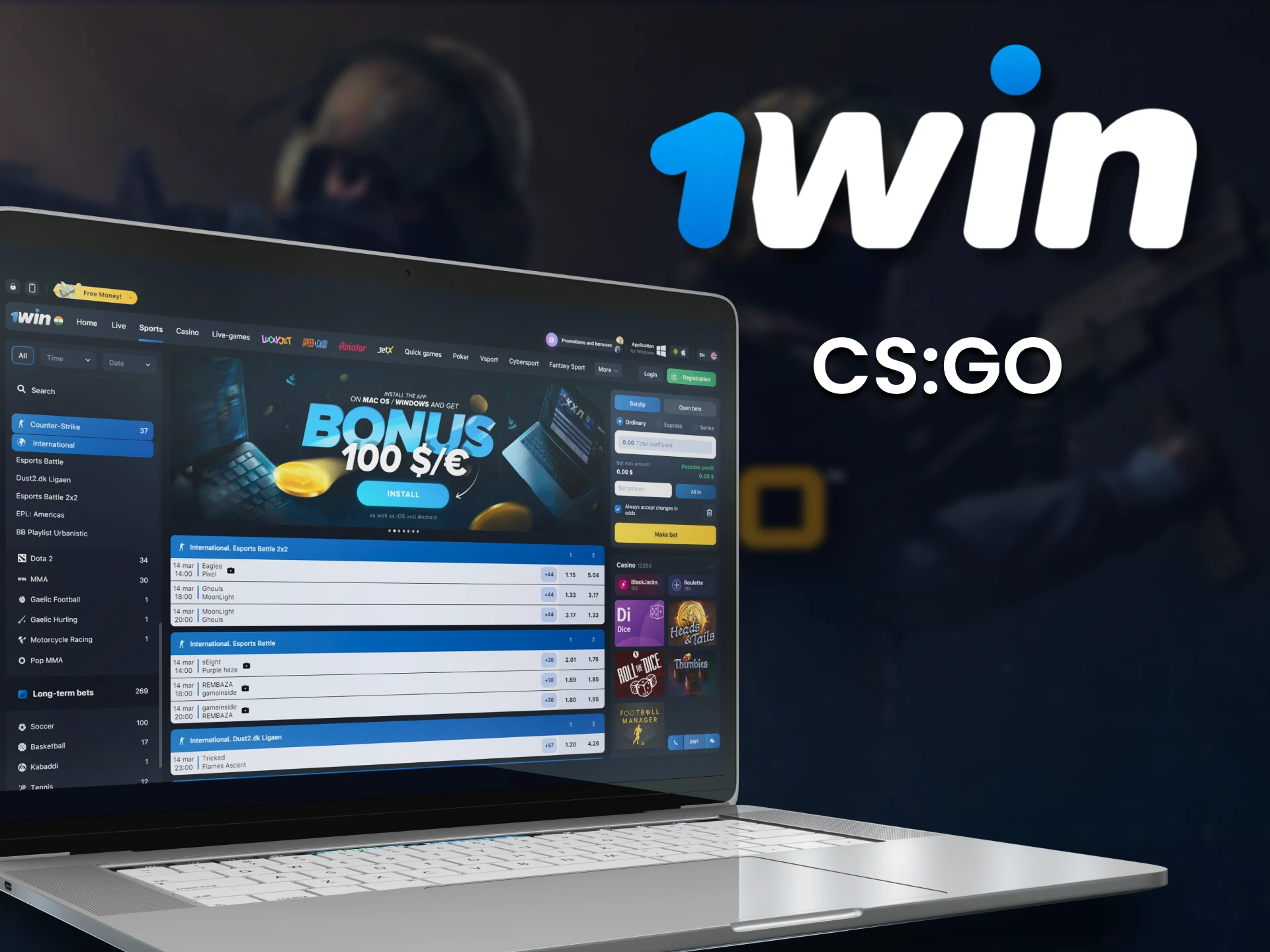 You can bet on the best CS:GO teams on 1Win.